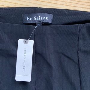 En Saison Seamed Slim Slit-Hem Pants black size small